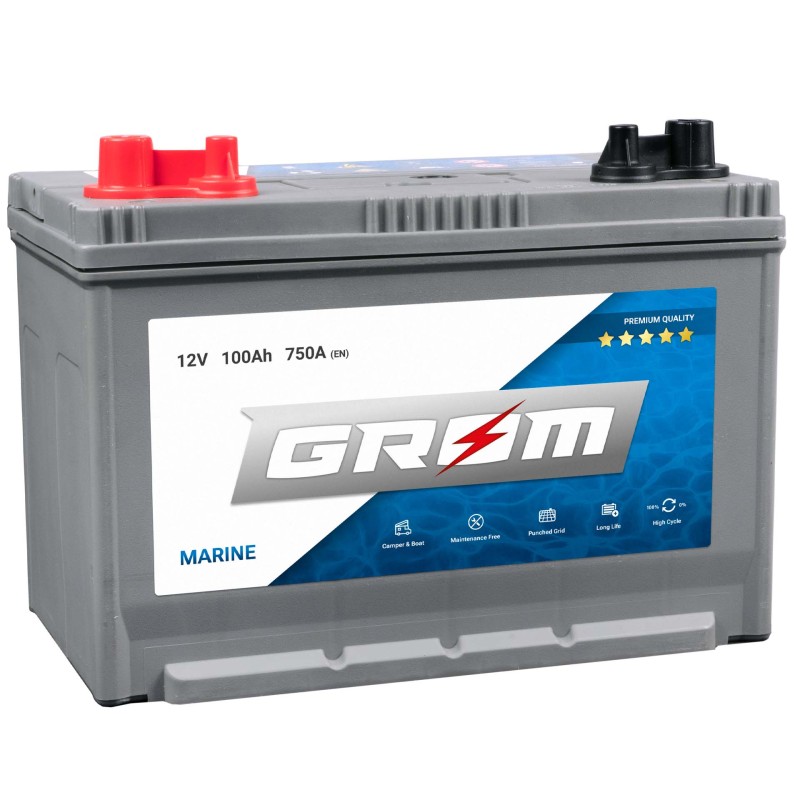 GROM MARINE 100Ah 750A Lewy +