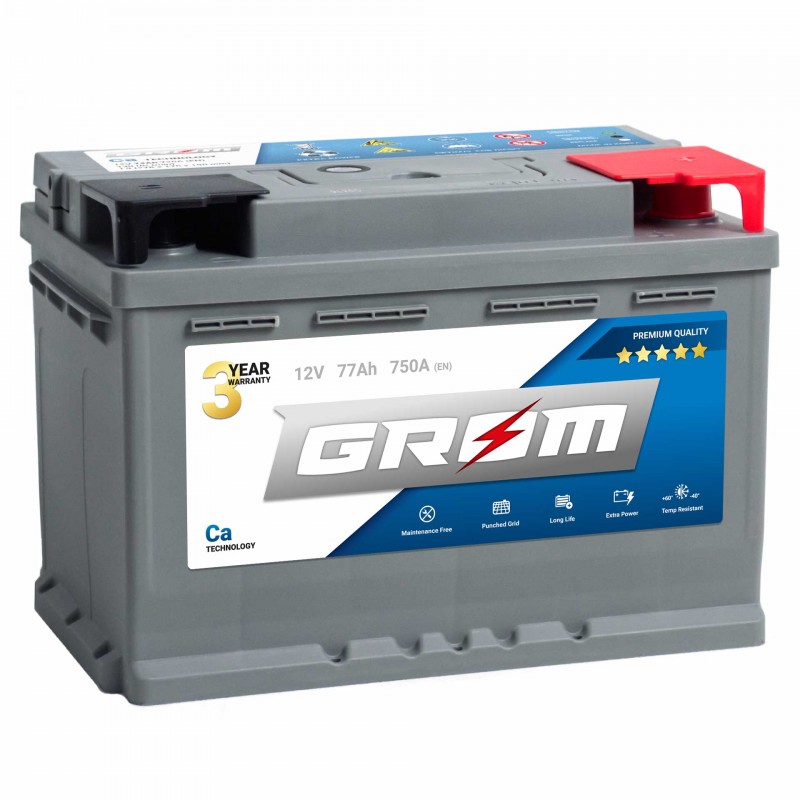 GROM PREMIUM 77Ah 750A Prawy Plus