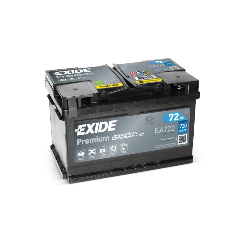 Exide Premium 72Ah EA722 720A Niski Prawy Plus