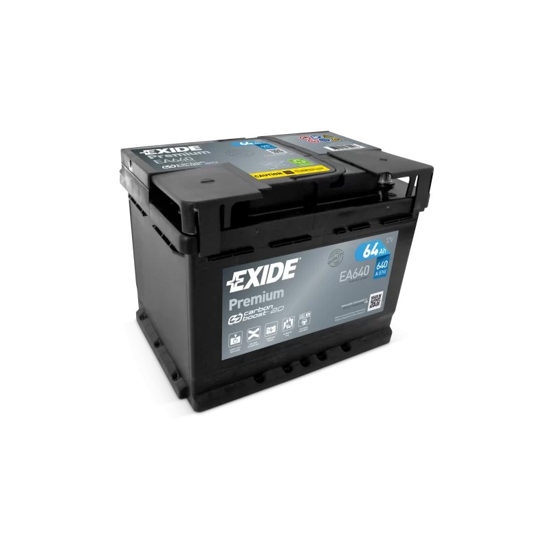 Exide Premium 64Ah EA640 640A Wysoki Prawy Plus