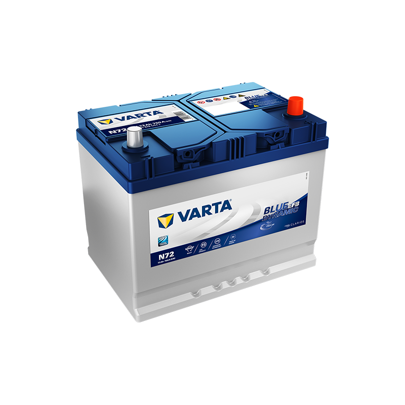 Varta Blue EFB N72 72Ah 760A Japan Prawy Plus