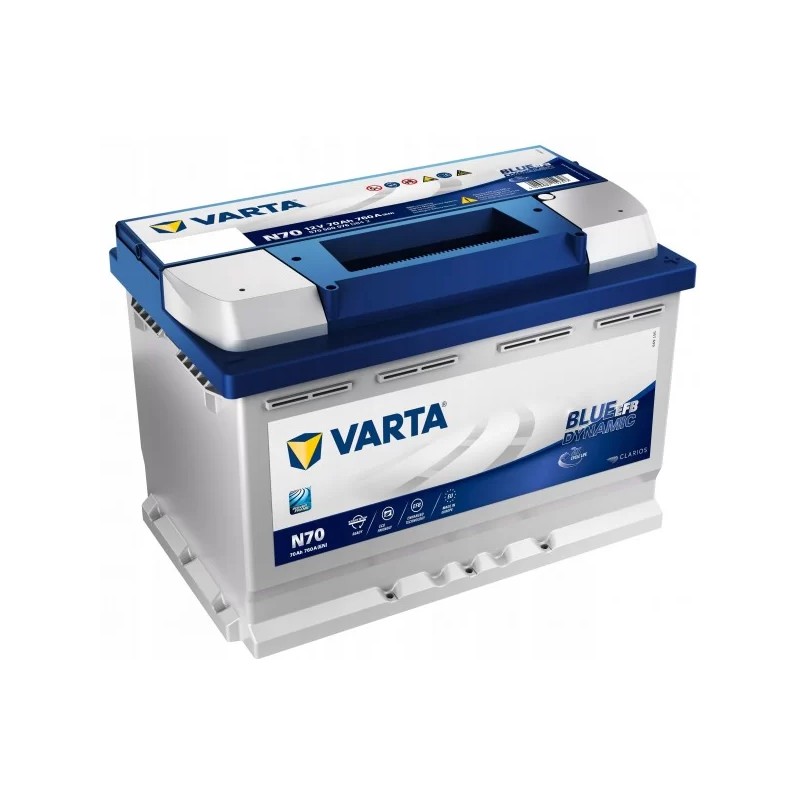 Varta Blue EFB N70 70Ah 760A Wysoki Prawy Plus