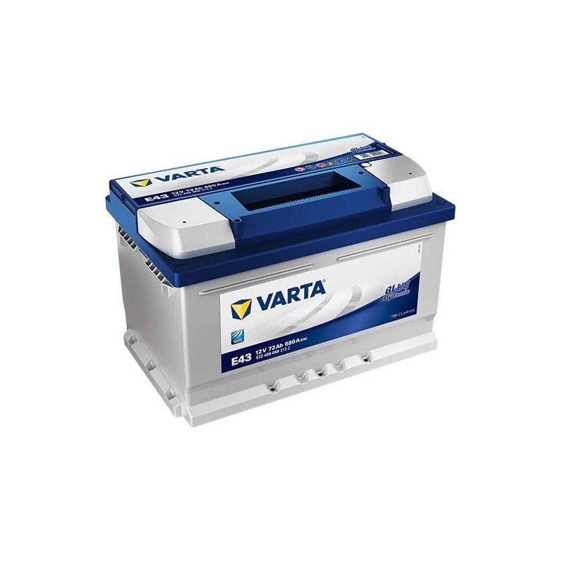 Varta Blue E43 72Ah 680A Niski Prawy Plus