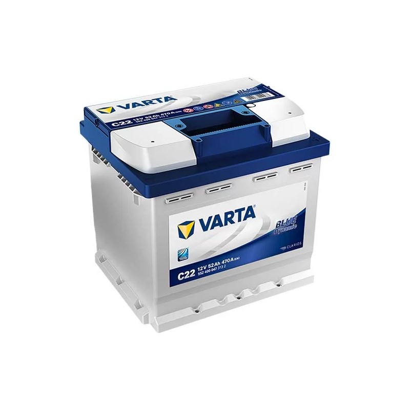 Varta Blue C22 52Ah 470A Wysoki Prawy Plus