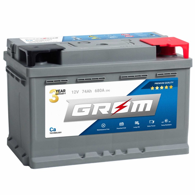 GROM PREMIUM 74Ah 680A Prawy Plus