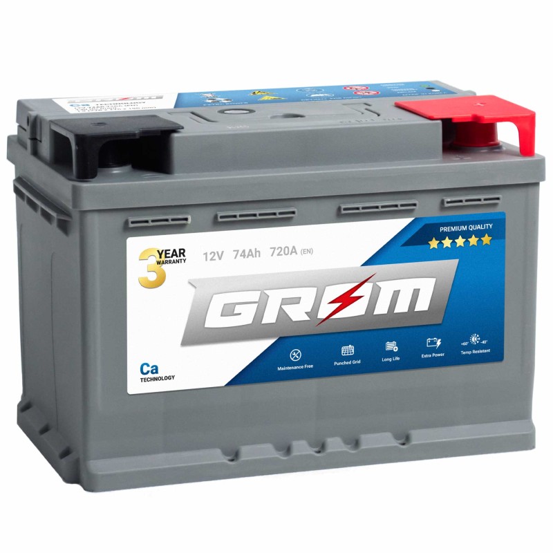 GROM PREMIUM 74Ah 720A Prawy Plus