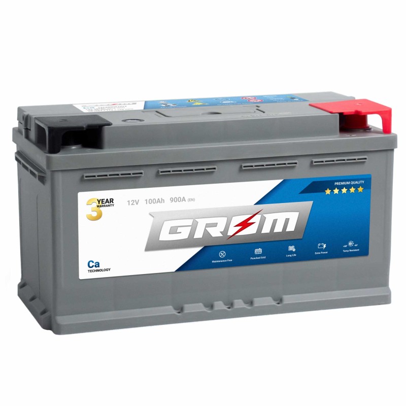 GROM PREMIUM 100Ah 900A Prawy Plus