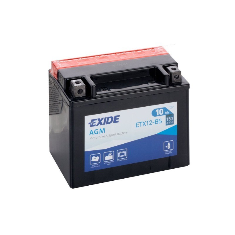 EXIDE ETX12-BS 10Ah 150A LEWY +